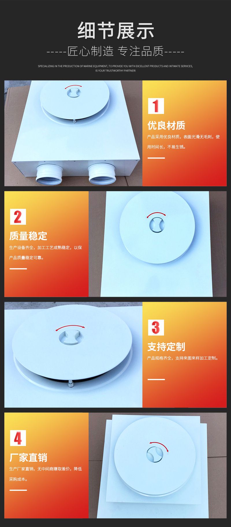 低噪音布风器船舶用双风道无天花板喷塑带孔板导流板静音厂家直销